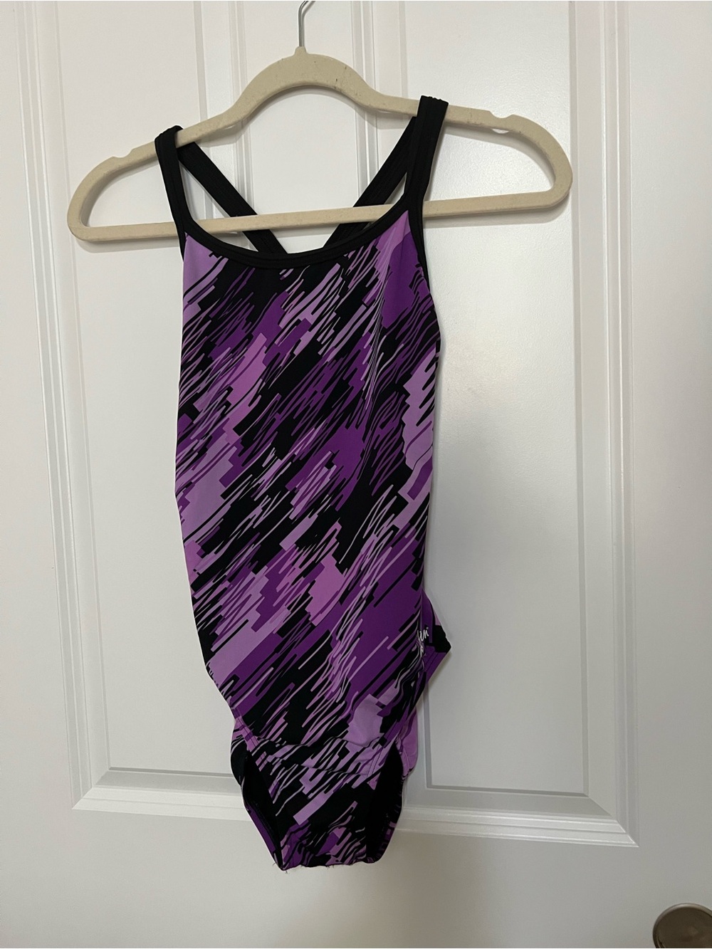 Dolfin Athletic One-Piece Swimsuit Purple Abstract Print Size 36 (Medium)